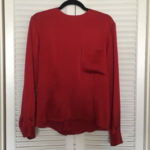 100% Silk Red Dana Bachman Top